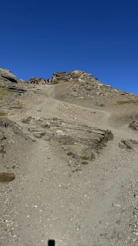 Hiking in zermatt to the hornli hut at the base of the matterhorn