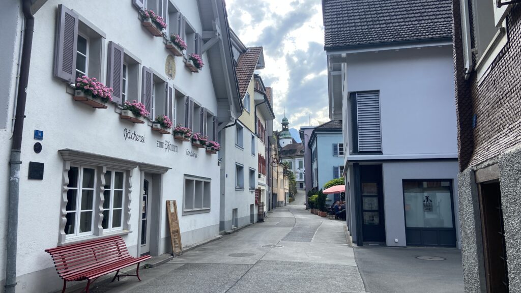 colorful streets in stans switzerland swiss village