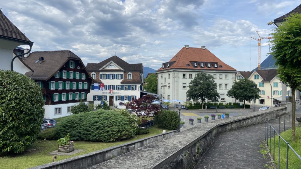 beautiful garden in stans switzerland swiss village