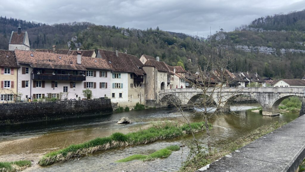 saint-ursanne switzerland bridge over the river