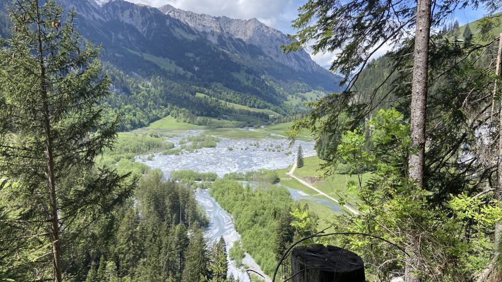 view of the lake below griesalp switzerland