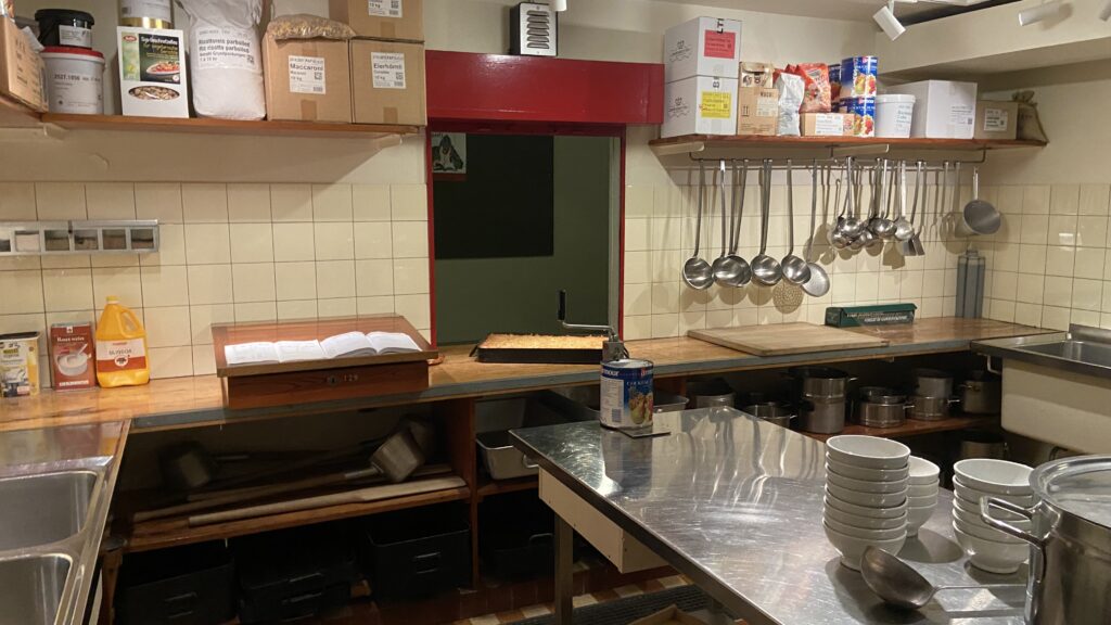 fort de chillon kitchen in a swiss bunker