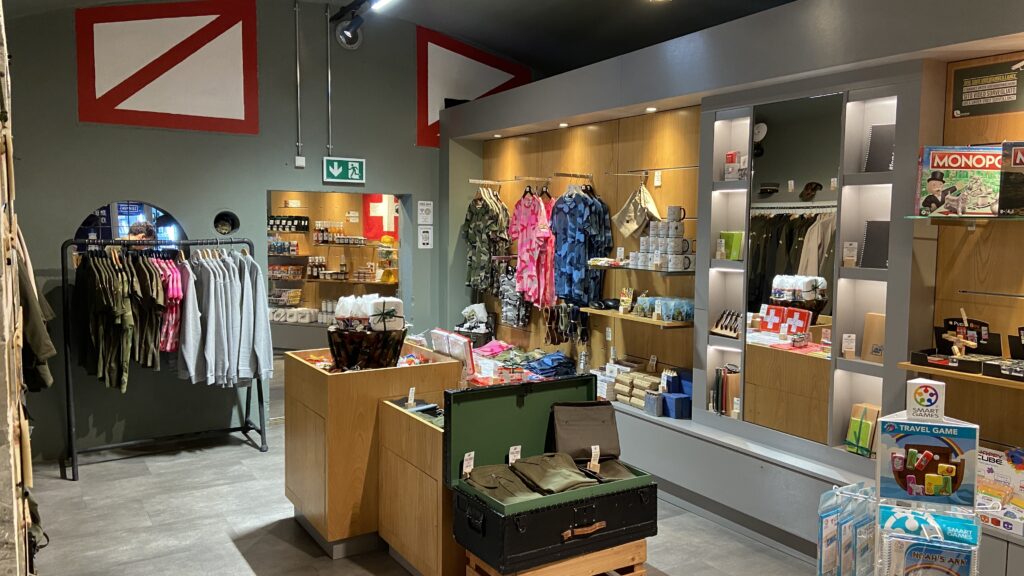 gift shop at fort du chillon swiss bunker