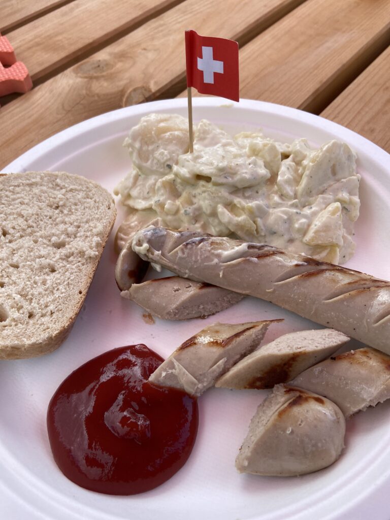 swiss meal at Buvette d'Aï mountain restaurant switzerland