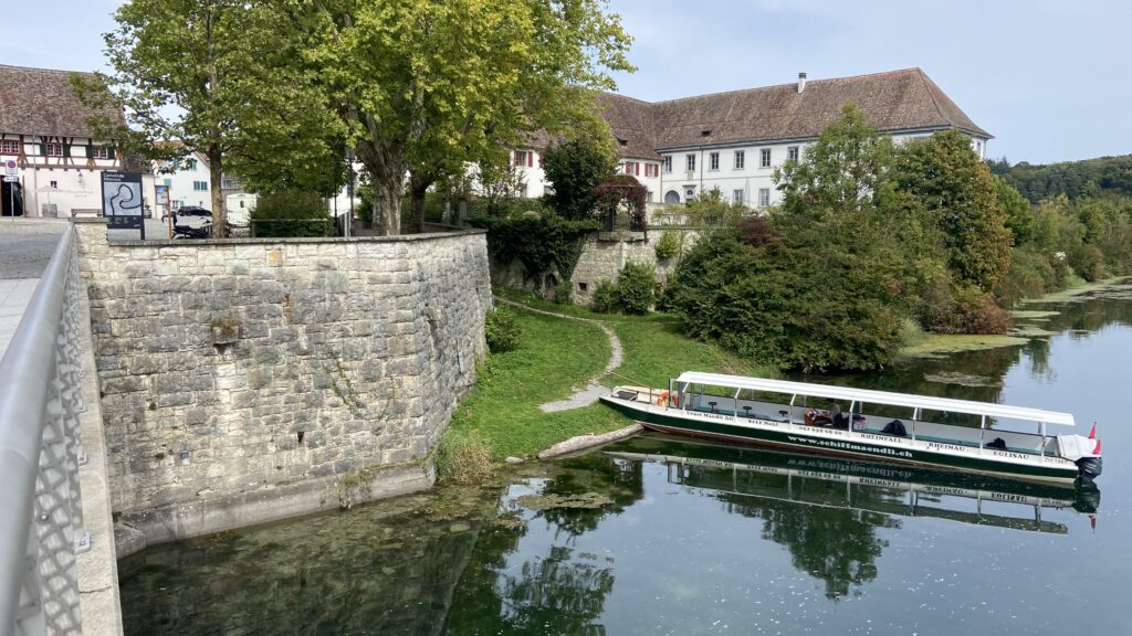 rhine river cruise in rheinau switzerland to rhine falls boat ride