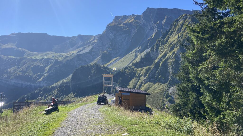 tower on hike from klewenalp switzerland to stockhutte