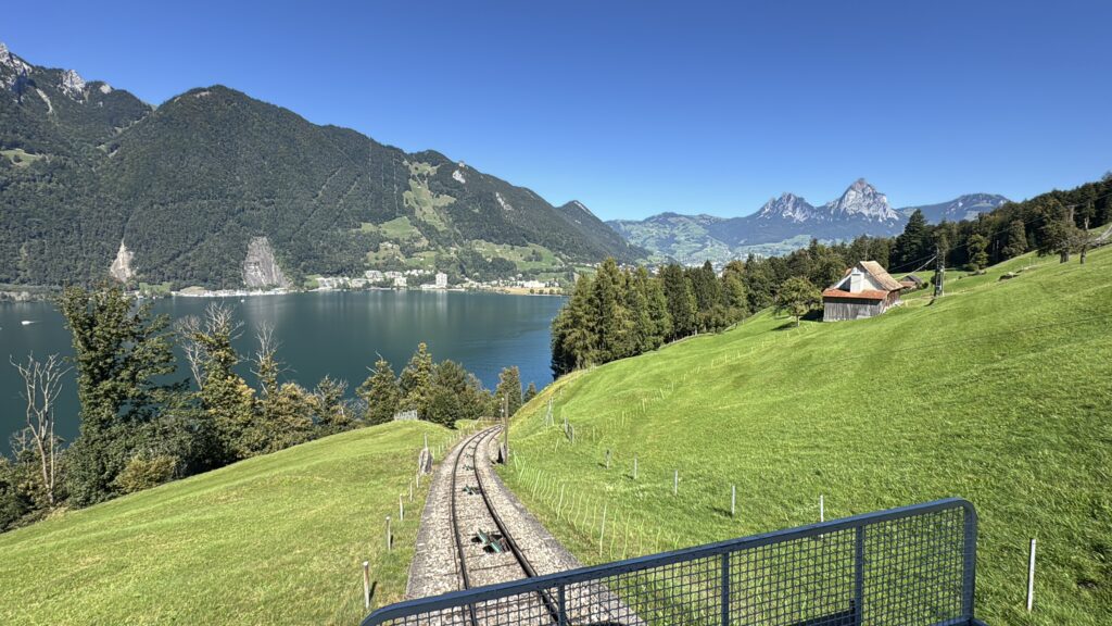funicular on lake lucerne switzerland goldi transport safari