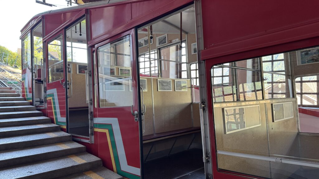 treib seelisburg funicular on lake lucerne switzerland goldi transport safari