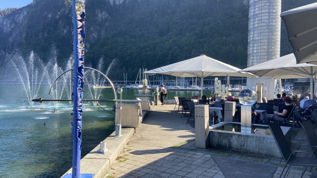 waterfront park and cafe glasi hergiswil switzerland