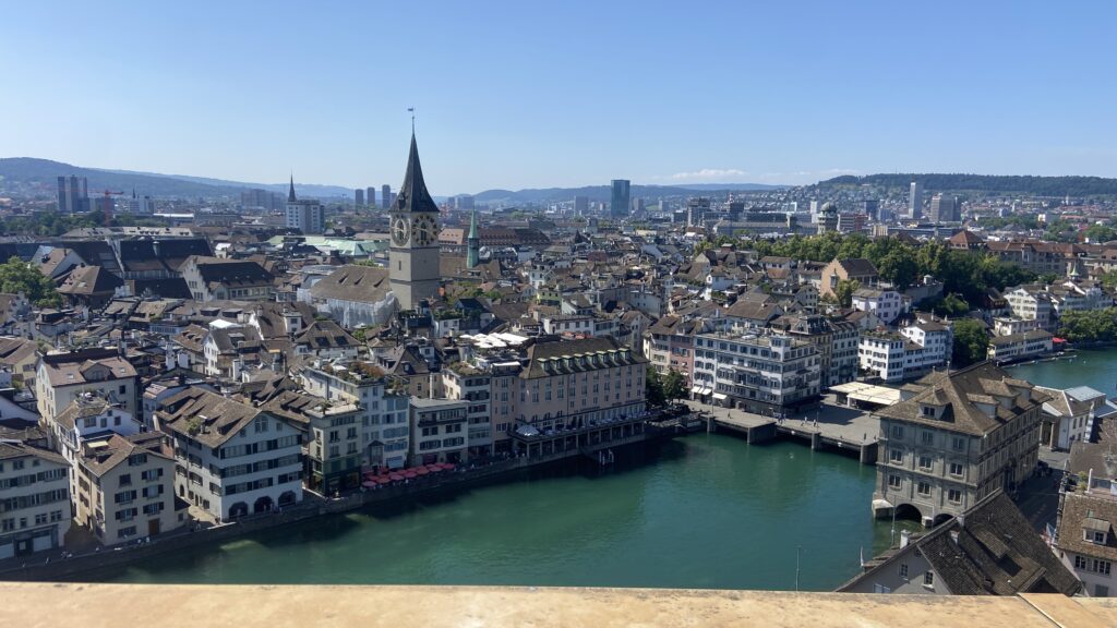 view over zurich switzerland from church