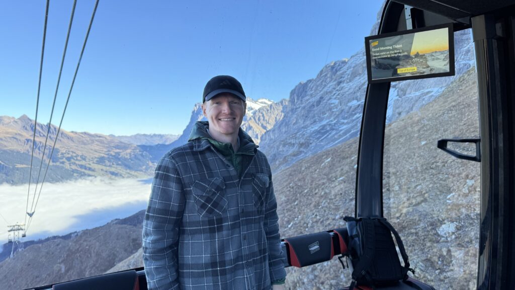 brett on eiger express to jungfraujoch and eigergletscher