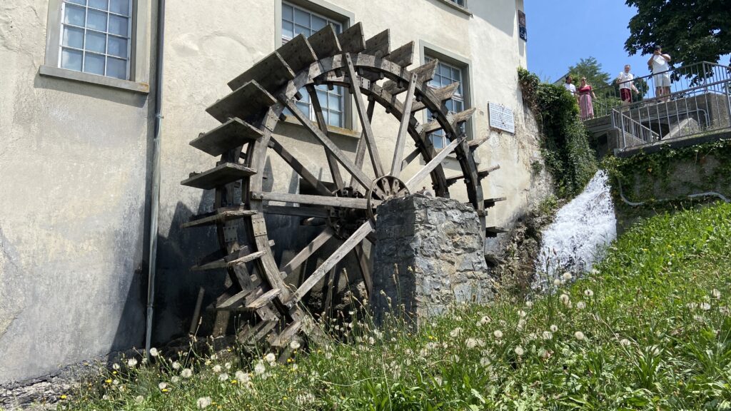 rhine falls water wheel