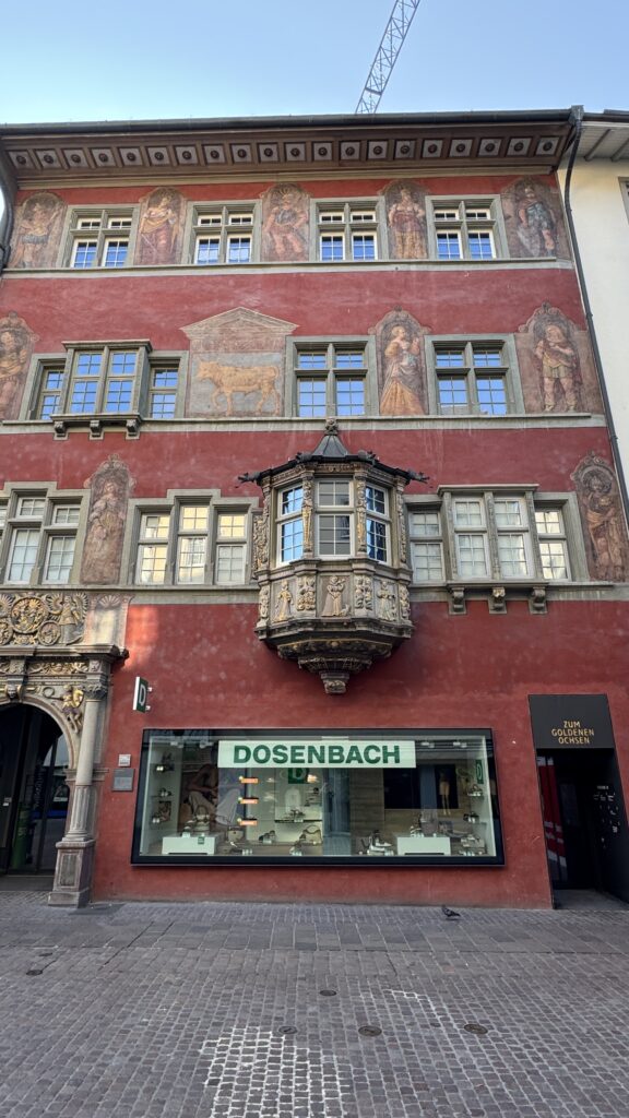 schaffhausen switzerland painted house golden oxen