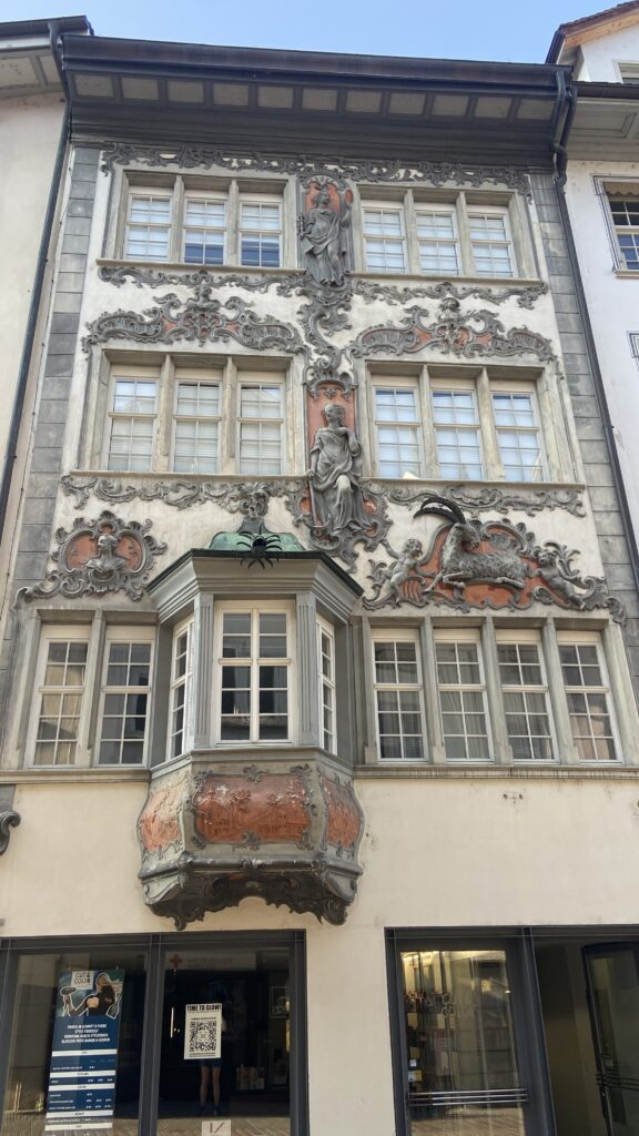 schaffhausen switzerland painted house ibex horns