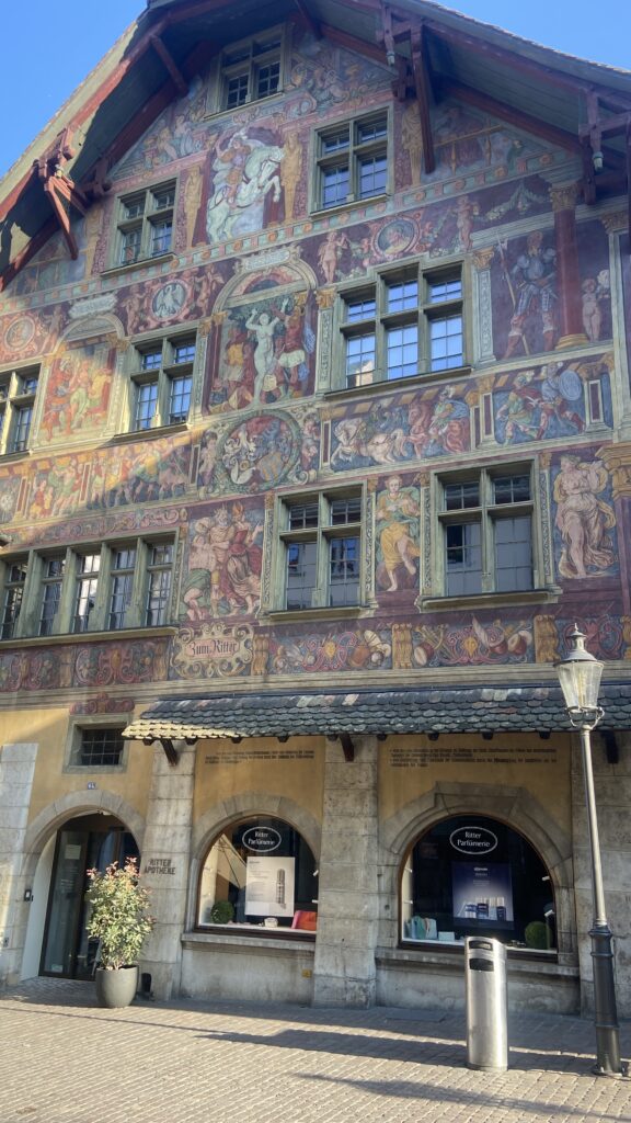 schaffhausen switzerland painted house zum ritter