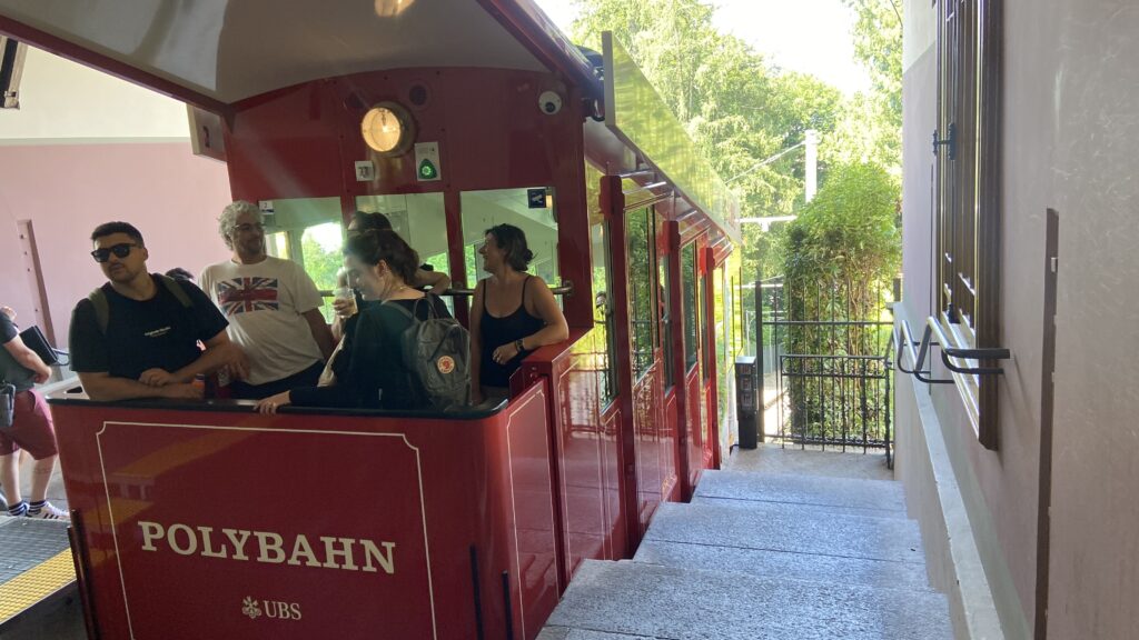 ubs polybahn train in zurich switzerland