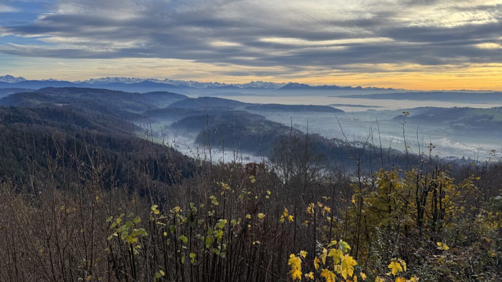 zurich uetliberg at sunset