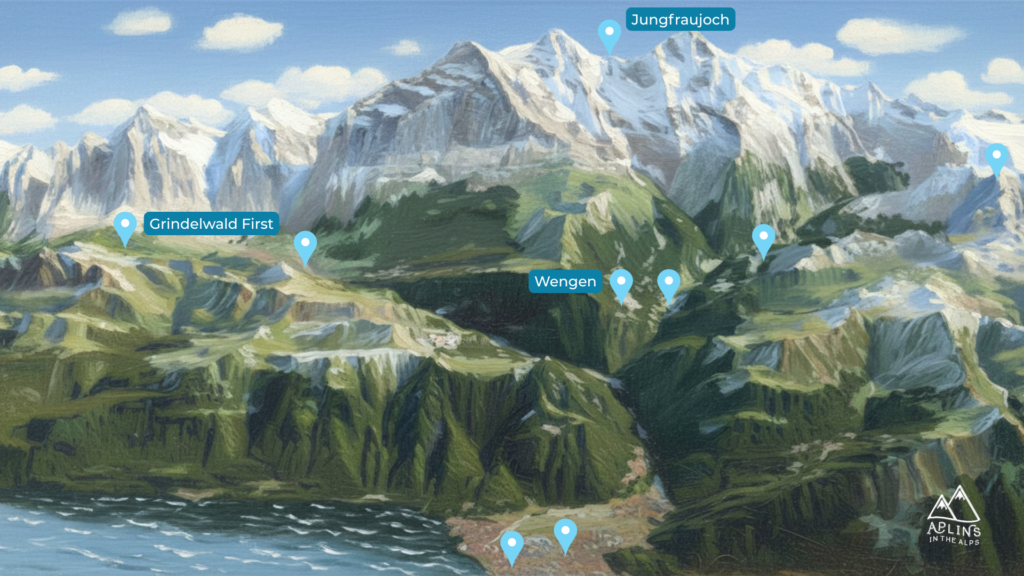 Jungfrau Region painting 3 grindelwald First by aplins in the alps
