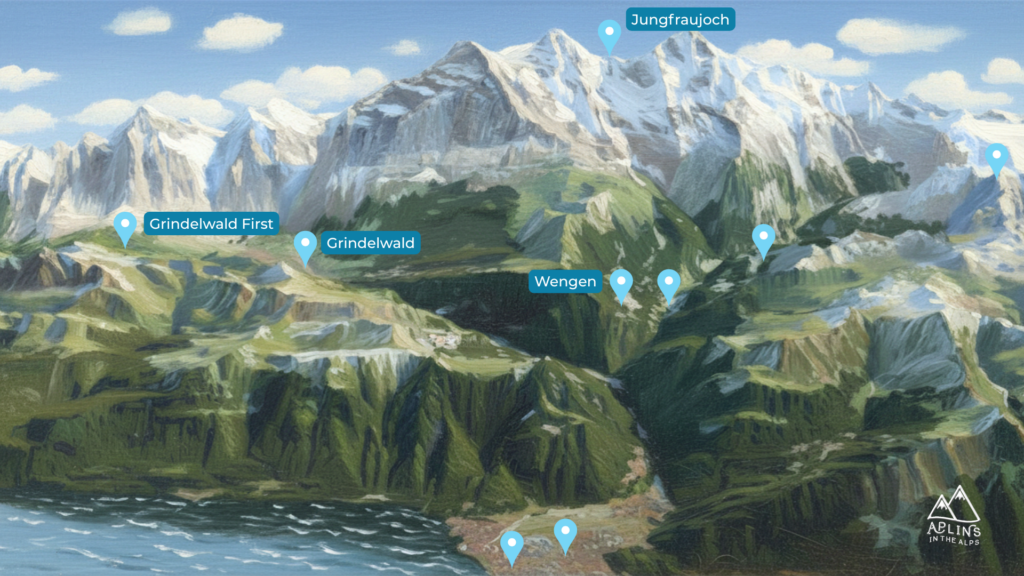 Jungfrau Region painting 4 Grindelwald switzerland by aplins in the alps