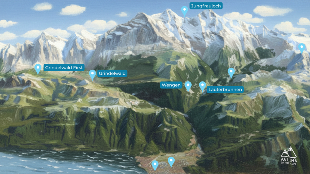 Jungfrau Region painting 5 Lauterbrunnen Switzerland by aplins in the alps