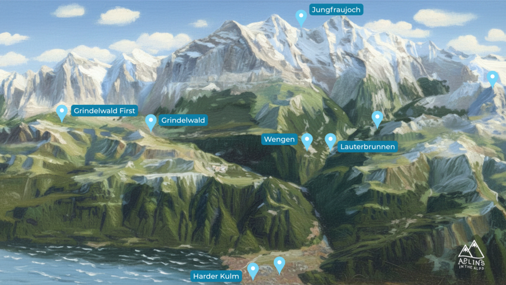 Jungfrau Region painting 6 Harder Kulm switzerland by aplins in the alps