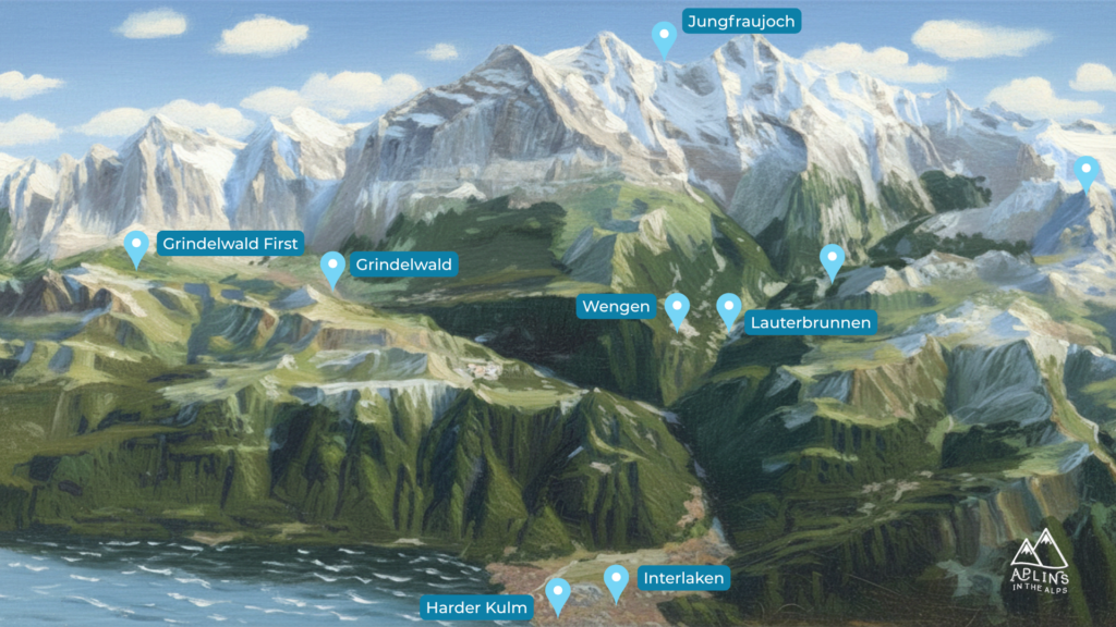 Jungfrau Region painting 7 Interlaken Switzerland by aplins in the alps