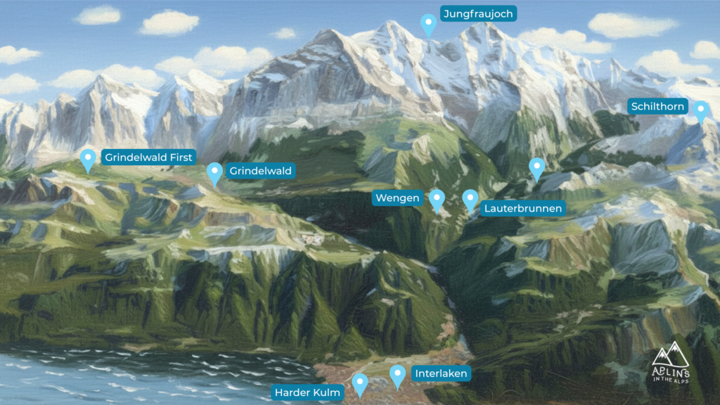 Jungfrau Region painting 8 Schilthorn Switzerland by aplins in the alps