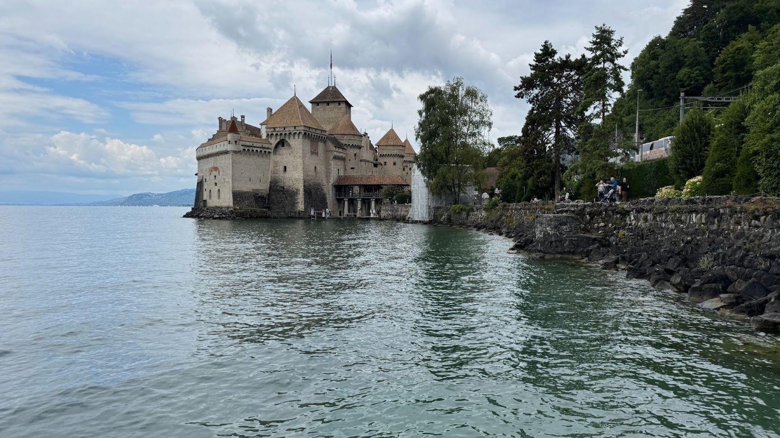 Medieval castles rise straight out of the water