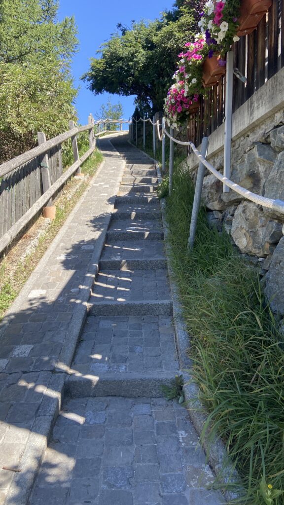 walk up steps to zermatt switzerland best view of the matterhorn
