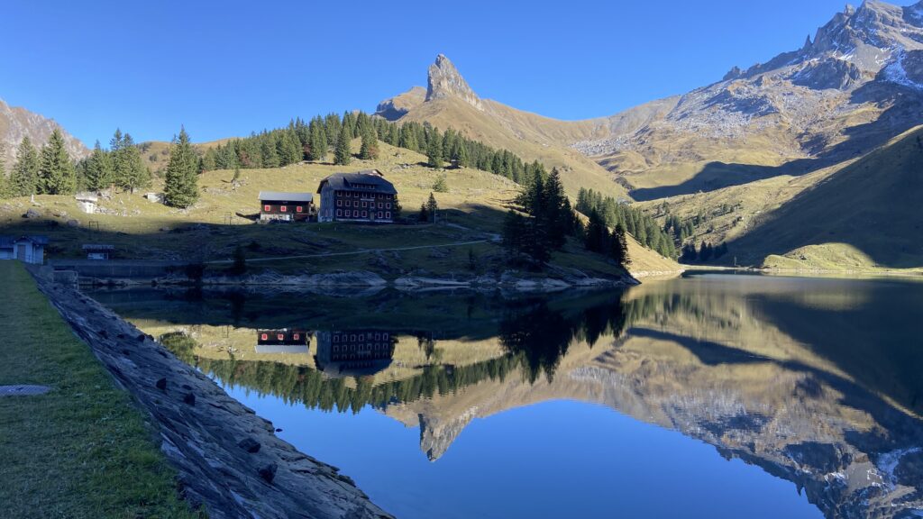 bannalpsee switzerland mirror lake in mountains