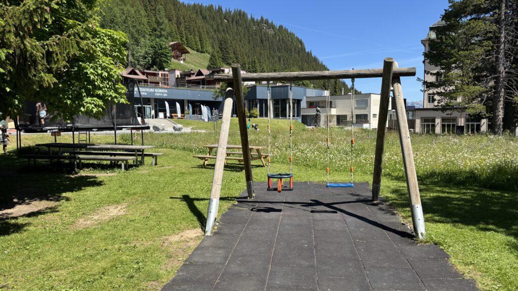 murren switzerland playground with swings