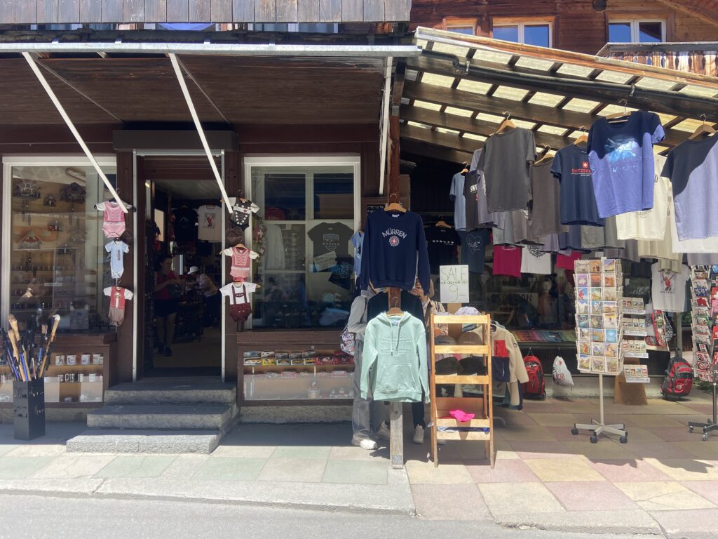 tourist shop in murren switzerland