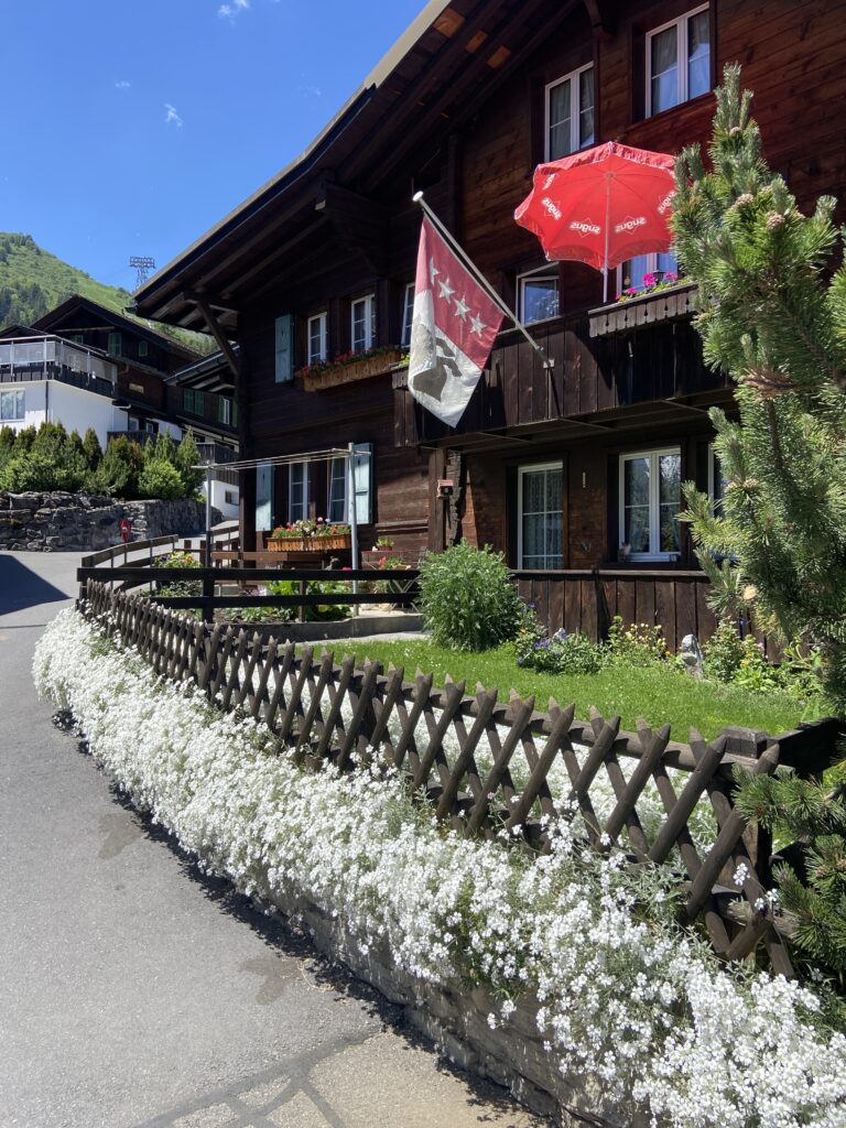 wooden chalet in murren switzerland