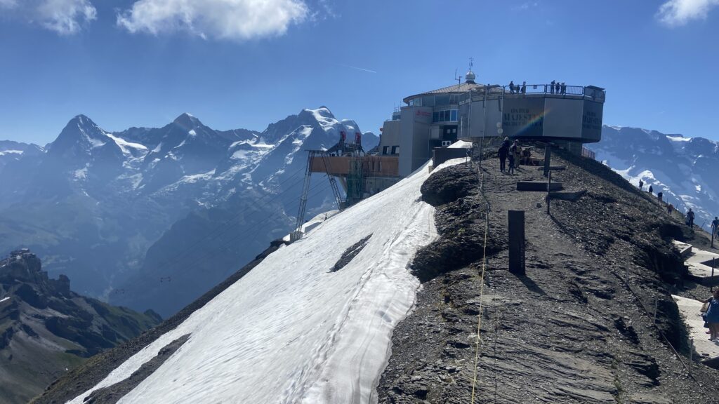 view of the piz gloria eiger monch and jungfrau at the schilthorn switzerland