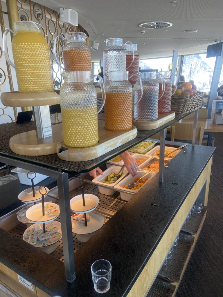 schilthorn brunch buffet juices and fruit