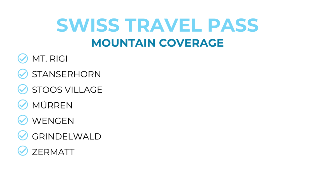Swiss Travel Pass mountain coverage by aplins in the alps
