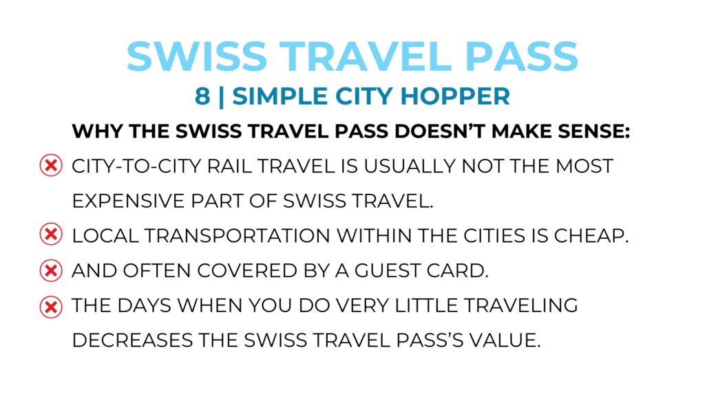Swiss Travel Pass simple city hopper by aplins in the alps